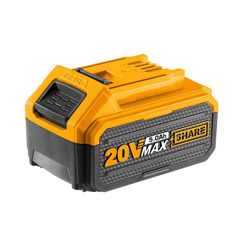 INGCO Lithium-ion Battery Pack, 20V 5.0Ah Battery, Long Lating Battery ...