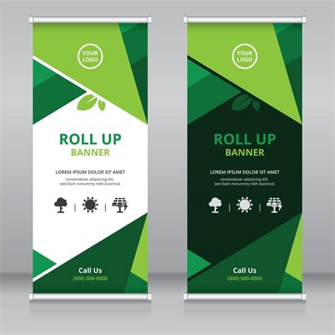 Modern roll up banner template for green industry | Premium Vector
