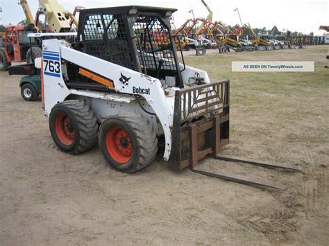1999 Bobcat 763 Rubber Tire Skidsteer Diesel Machine With Bucket & Forks