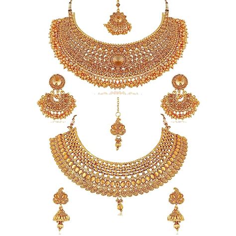 Buy Reeva Jewellery Set Gold Plated Jewellery Set for Women (Gold and ...