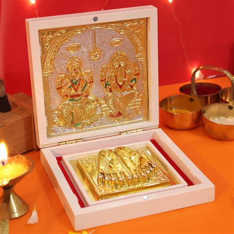 Moskai Laxmi Ganesha Charan Paduka Box for Pooja and Gift Purpose – moskai