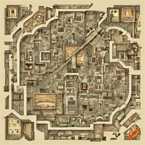 Intricate fantasy city map with ruins on Craiyon