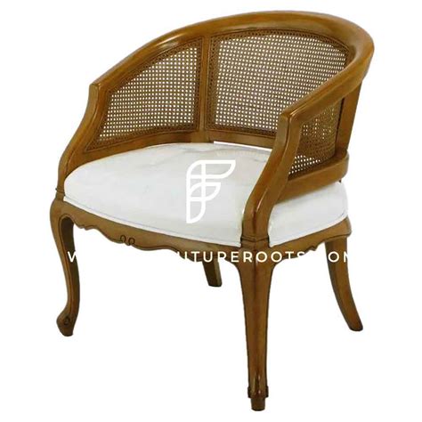 Buy FR Accent Chairs Series Solid Wood Cane-Back Tub Armchair in Light ...