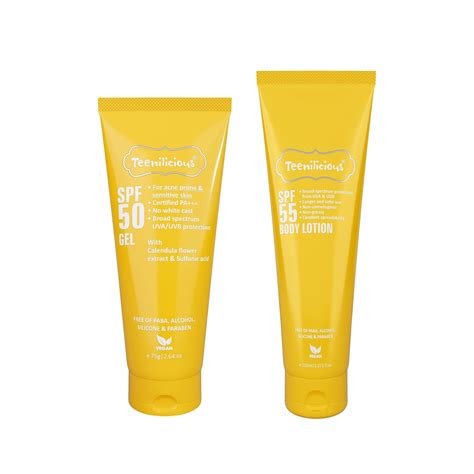 Teenilicious SPF 50+ Sunscreen Kit | Face Gel + Body Lotion – Fixderma ...