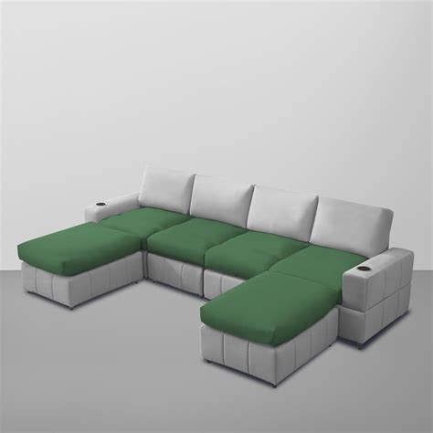 Rone 6 Seater L-Shaped & U-Shaped Sofas Set for Living Room – (Green G