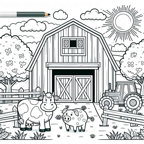 Farm Scene Coloring Pages For Kids [2025]