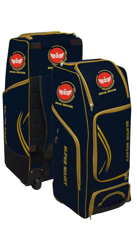 Buy Swag Swank Super Select Cricket Kit Bag, Black with Gold Trim ...