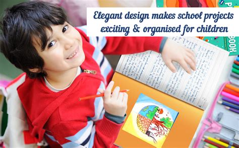 Project Books for Kids |One side Ruled & One side Colourful Plain Pages ...