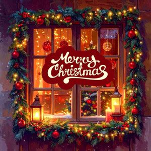 BACKDROPINDIA Cozy Christmas Window Photo Background with Lights and ...