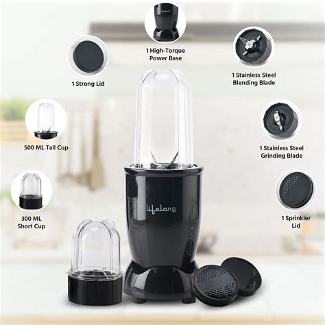 Lifelong Regalia Nutri Mixer/Grinder/Blender, Stainless Steel Blades ...