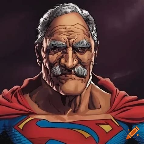 Artistic depiction of an old superman on Craiyon