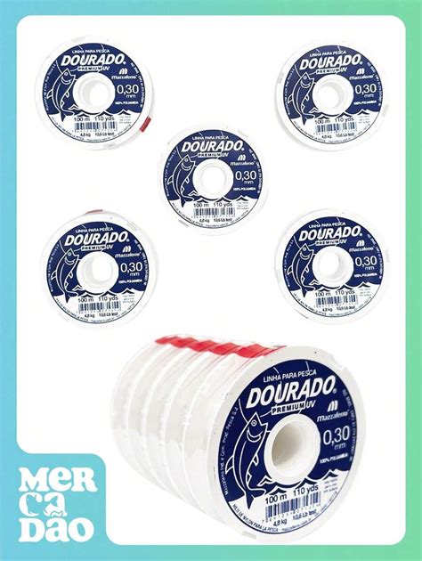 Mercadao da Pesca Combo Kit 5 Linhas de Pesca 0.30mm Transparente ...