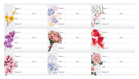 Visual Creation Note Books Vinyl Stickers for Kids Flower Series School ...