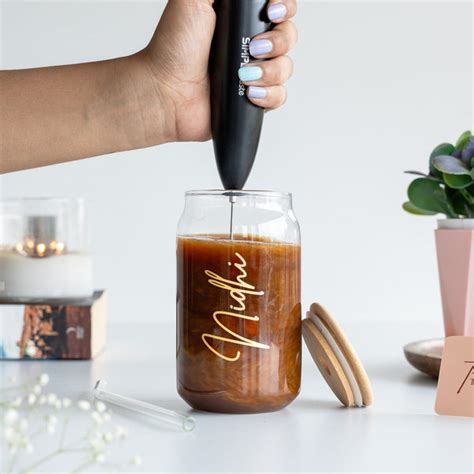 Can Shaped Glass with Bamboo Lid | Soda Can Shape Glass Sipper | Can ...