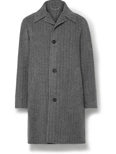 Dunhill - Unstructured Double-Faced Herringbone Wool Car Coat - Gray ...