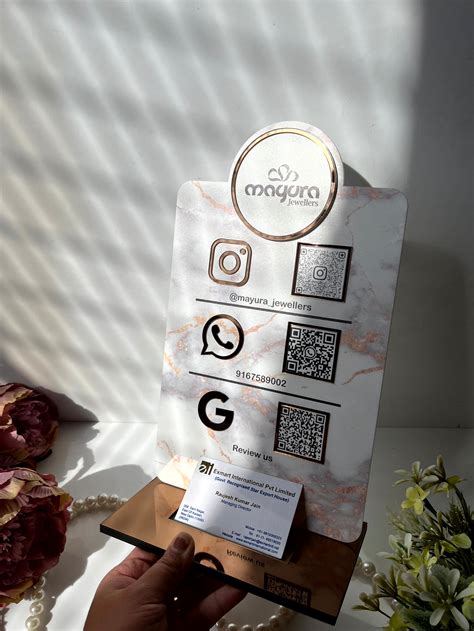 Triple qr scanner with visiting card holder – SingingThreads