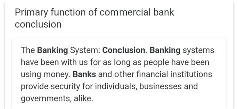 Conclusion for function of the commercial banks - Brainly.in