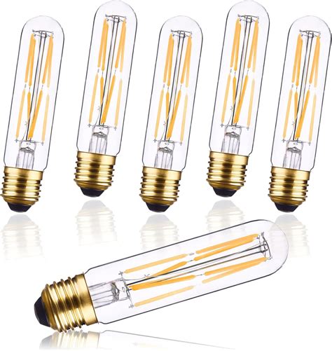 CREATE BRIGHT T10 LED Tubular Light Bulbs E26 Dimmable Warm White 2700K ...