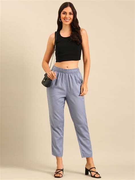 Ladies Cigarette Pants-Powder Blue – De Moza