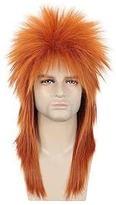 karlery Karlery Men Women Long Straight Orange 70s 80s Heavy Metal ...