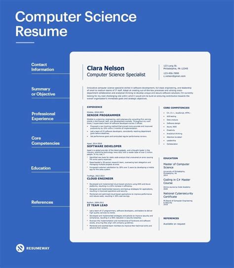 Computer Science Resume Example 的图像结果