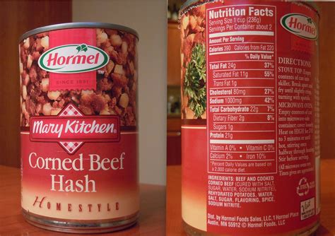 hormel corned beef hash nutrition facts