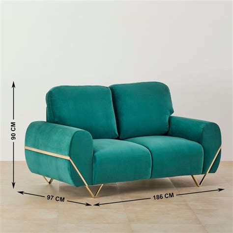 Buy Monarch Velvet 2-Seater Sofa - Teal from Home Centre at just INR ...