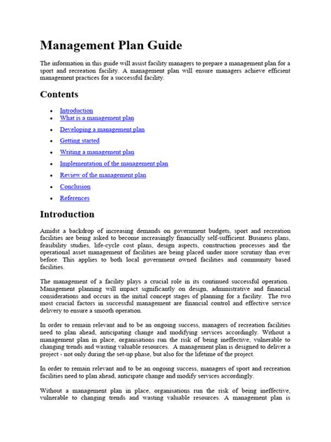 Management Plan Example 的图像结果