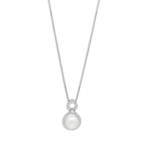 Celestial Cascade Rhodium-Plated 925 Sterling Silver Pendant with Chai ...