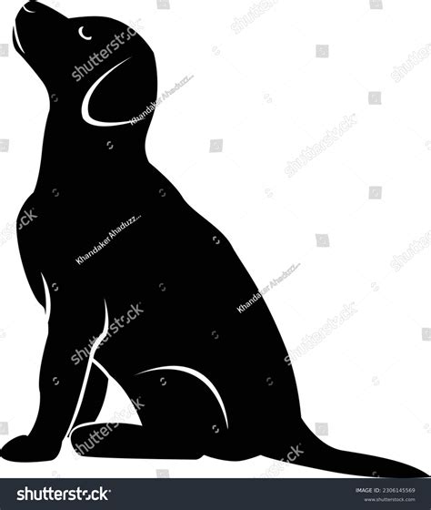 Sitting Lab Dog Outline