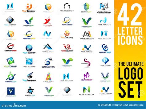 Letters Logo Set Collection Stock Vector - Illustration of design, letters: 64669645