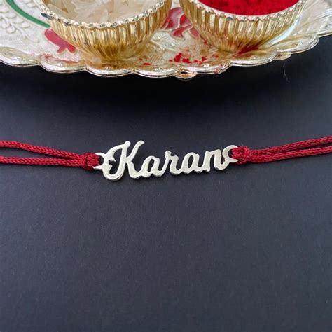 Personalized Name Rakhi in 92.5 Sterling Silver – Liyanajewel