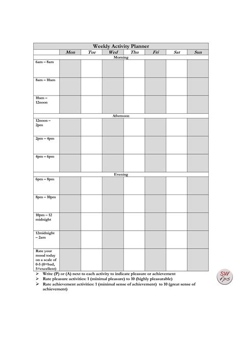 Image result for Printable Activity Planner