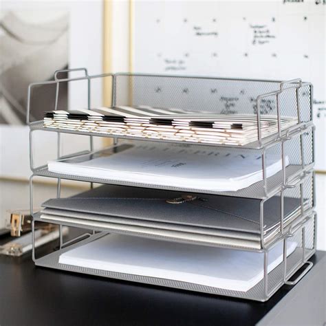 Blu Monaco Desk Organizers and Accessories Stackable Paper Tray - 4 ...