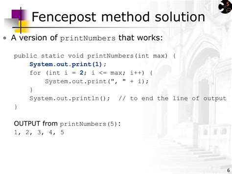 Image result for Java Fence Post Problem Example Code