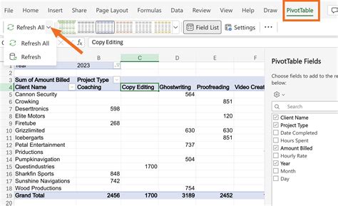 Excel Pivot Table 1258x564