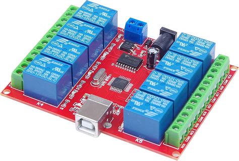 REES52 12V 8 Channel USB Relay Module Programmable Computer Control ...