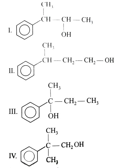 The relative rate of acid catalysed dehydration of following alcohols ...