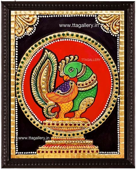 Parrot Tanjore Painting