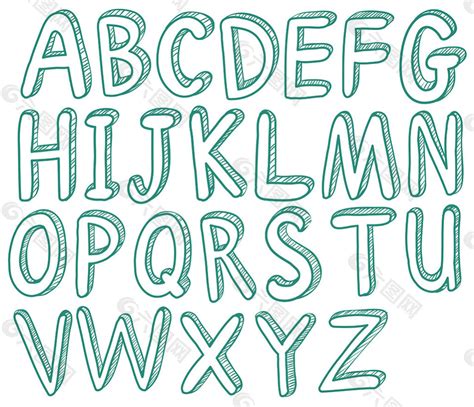 手绘英文字母艺术字设计矢量素材设计元素素材免费下载(图片编号:8701568)-六图网