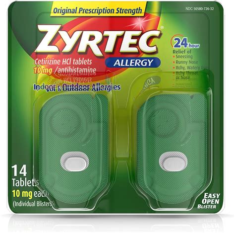 Zyrtec 10 mg Allergy Relief Tablets, 24 Hour, 14 ct India | Ubuy