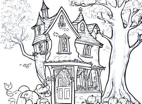 Haunted House Coloring Page