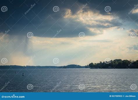Dramatic Sky Over Lake Norman at Ramsey Creek Park, in Cornelius Stock ...