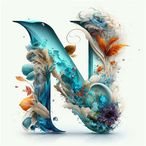 Art Letters Design N | Letter art design, Alphabet wallpaper, Letter art