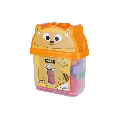 Plex Building Blocks Bucket Pack Cute Racoon