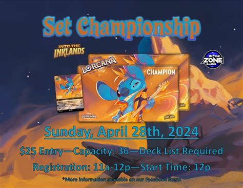 Lorcana Into The Inklands Set Championship, In The Zone Gaming ...