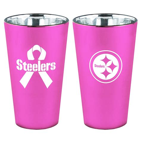 NFL Pittsburgh Steelers 16-Ounce Breast Cancer Awareness Lusterware ...