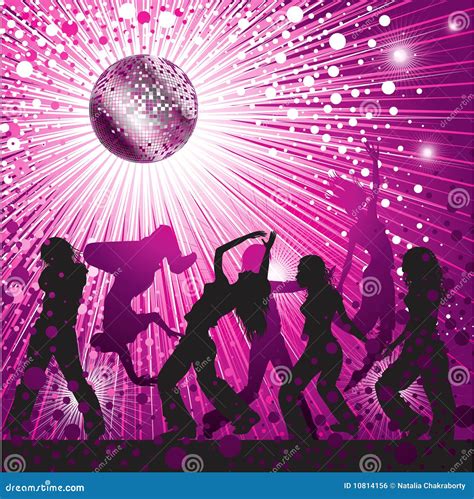 Vector Background with People Dancing in Nightclub Stock Vector ...
