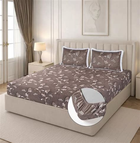 RD TREND® Premium Cloud Cotton Floral Fitted Bedsheet for Double Bed ...
