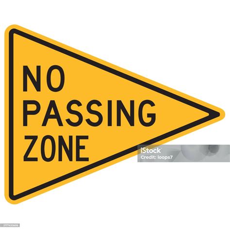 No Passing Zone Sign Stock Illustration - Download Image Now - Advice ...